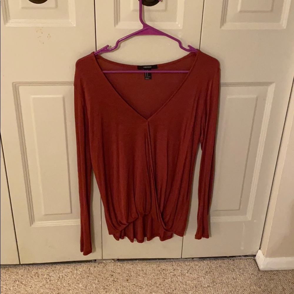 Rust colored Forever 21 long sleeve shirt